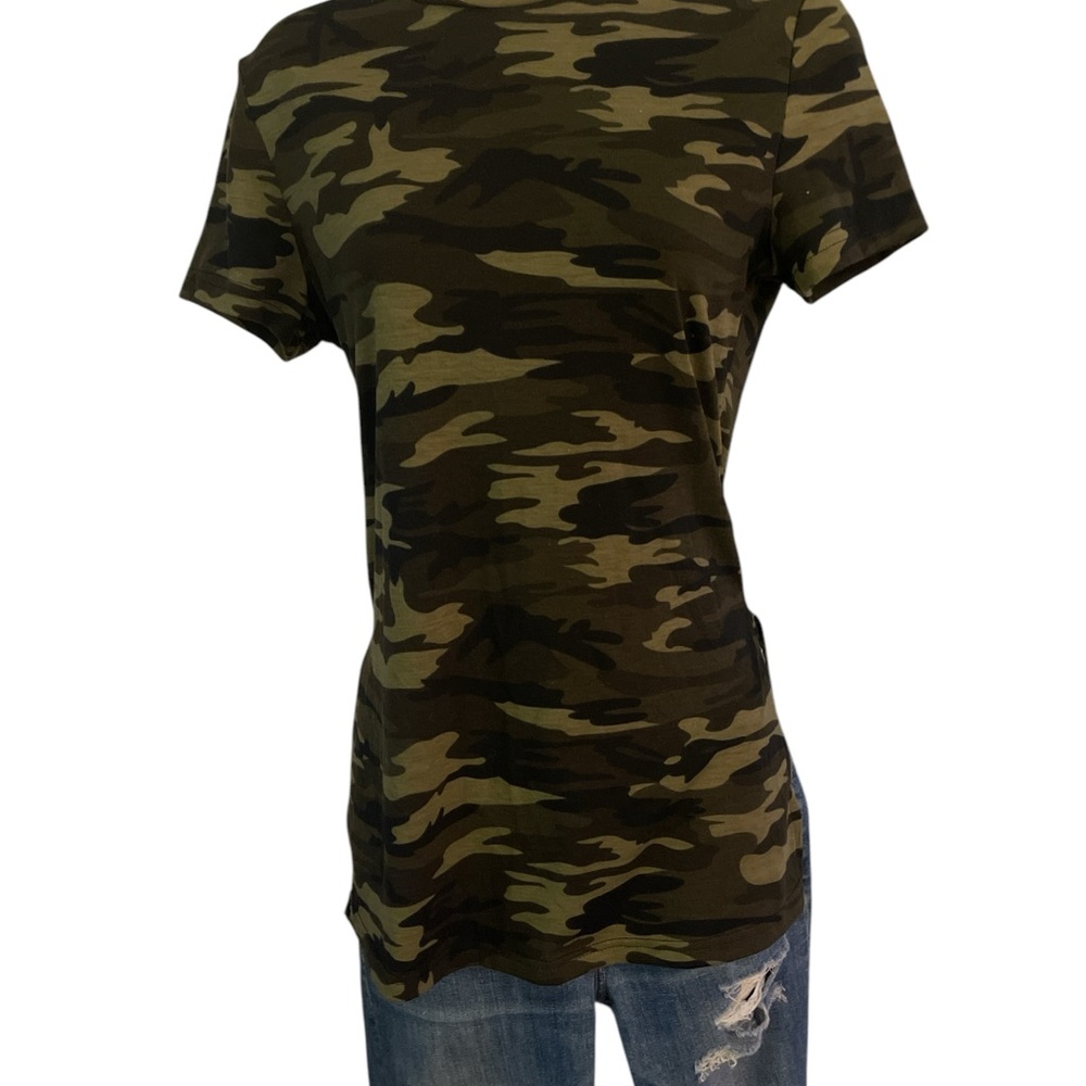 Green Fitted Camouflage Tunic T-Shirt